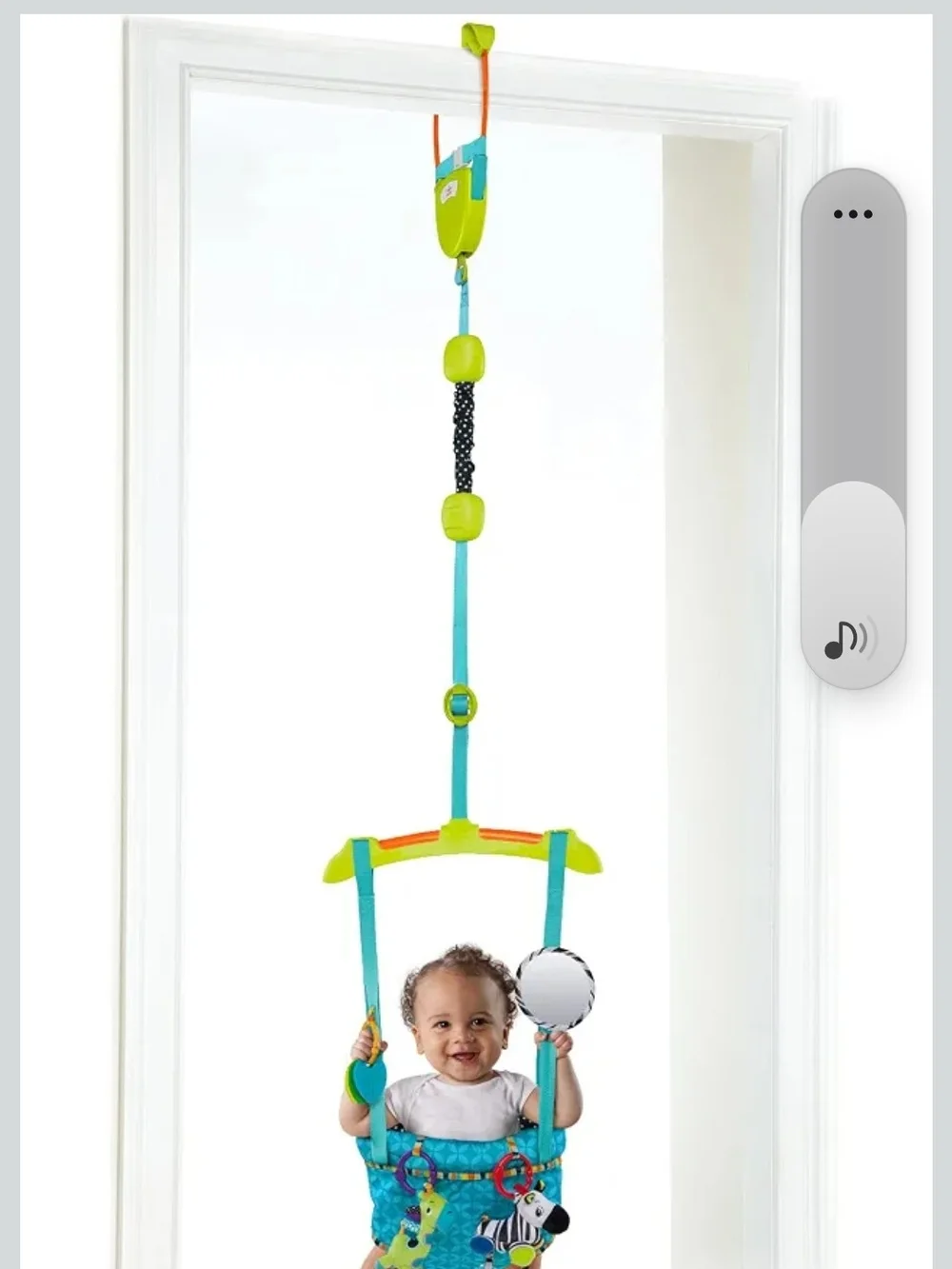 Bright Starts Bounce 'n Spring Deluxe Door Jumper – Blue & Green NWOT